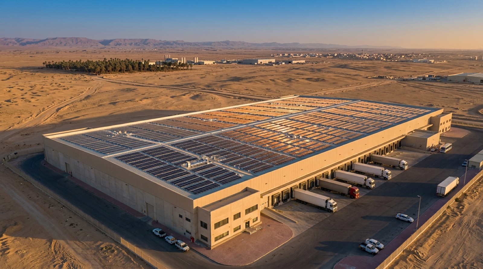 Aviation hangar rooftop