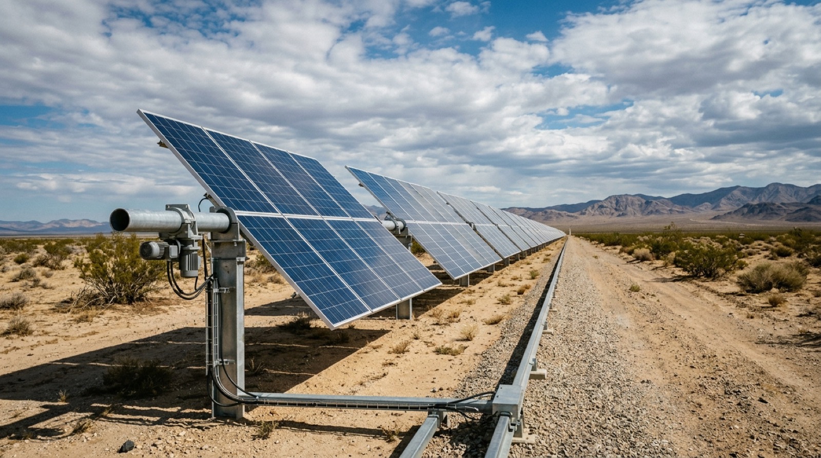 Single-axis tracker PV array